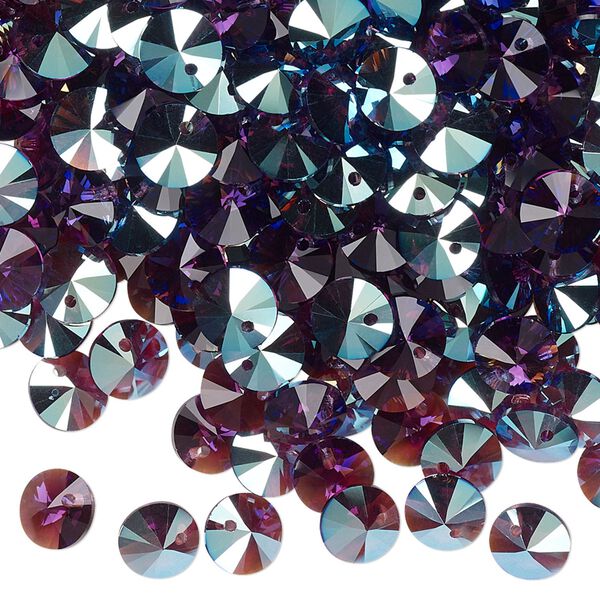 Drop 720pk amethyst shimmer, Swarovski&reg; 6mm pendant mini disk 6428 image number 1