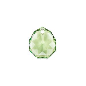 Drop 1pk peridot, Crystal Passions&reg; 16x13.5mm pendant majestic 6436