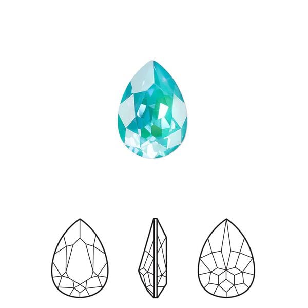 Fancy stone 1pk crystal laguna DeLite, Crystal Passions&reg; 14x10mm pear 4320 image number 0