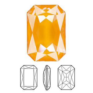 Fancy stone 24pk crystal mango ignite LacquerPRO, Swarovski&reg; 27x18mm emerald cut 4627