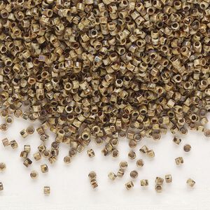 Seed bead, Delica&reg;, glass, pkg/50g, #11 round, opaque Picasso brown (DB-2267).