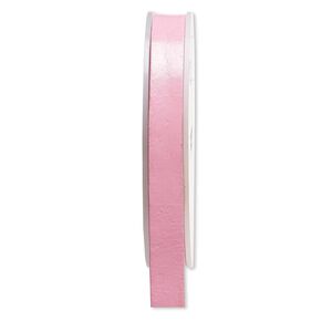 Cord, leather, pink, 12mm flat. Sold per 25-yard spool.