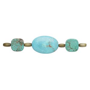 Bead mix, "turquoise" (imitation) resin and cat's eye glass, teal green / blue green / camo green, 8x5mm-9x6mm barrel / 15x15mm-16x16mm flat rounded square / 30x20mm puffed oval. Sold per pkg of 7.
