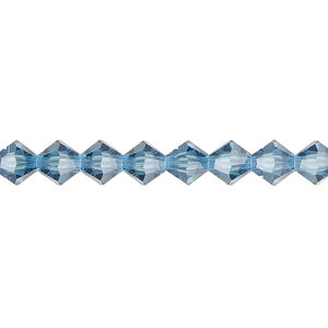 Bead 1pkg144 Malibu blue, Preciosa Czech crystal, 6mm bicone