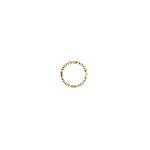 Jump ring 1pkg100 gold-plated, 8mm soldered closed round, 20 gauge / 6.3mm inside diameter / brass