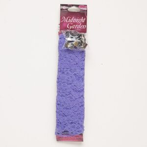 Lace / brass / steel 1pkg25, ribbon / ribbon crimp end assortment purple / mixed finishes 1 inch