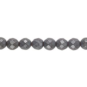 Hemalyke&trade; 1pkg1, matte faceted round bead 15.5-16 inch 6mm