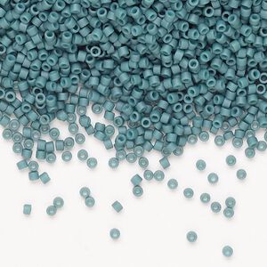 Seed bead, Miyuki Delica&reg;, glass, pkg/7.5g, #11 round, opaque matte glazed luster emerald green.