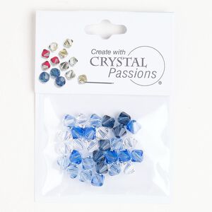 Bead mix 1pkg30 crystal / denim / sapphire Crystal Passions&reg; 6mm bicone