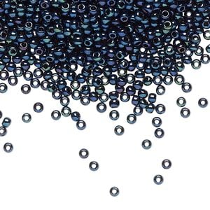 Seed bead, TOHO BEADS&reg;, glass, pkg/7.5g, #11 round, opaque metallic Cosmos (TR-11-88).