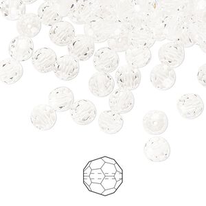 Bead 144pk crystal, Preciosa Czech crystal 5mm round