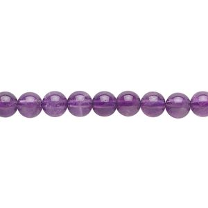 Amethyst 1pkg1, round bead natural 15.5-16 inch 5mm