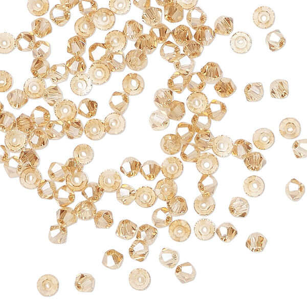 Bead 144pk translucent crystal golden shadow, Celestial Crystal&reg; 3mm bicone image number 0