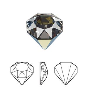 Fancy stone 1pkg1 crystal tabac 2 VZ foil back, Crystal Passions&reg; 18mm tilted chaton 4928