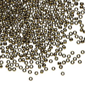 Seed bead, TOHO BEADS&reg;, glass, pkg/50g, #11 round, opaque antique bronze (TR-11-223).
