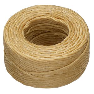 Thread, Hemptique&reg;, polyester, pkg/25 yards, natural, 1mm smooth.