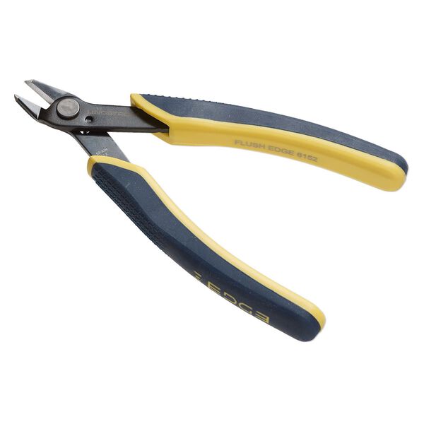 Pliers, Lindstrom&reg; Edge series, flush-cutter, alloyed steel and plastic, ergonomic handle, blue and yellow, 5-1/4 inches. Sold individually. image number 0