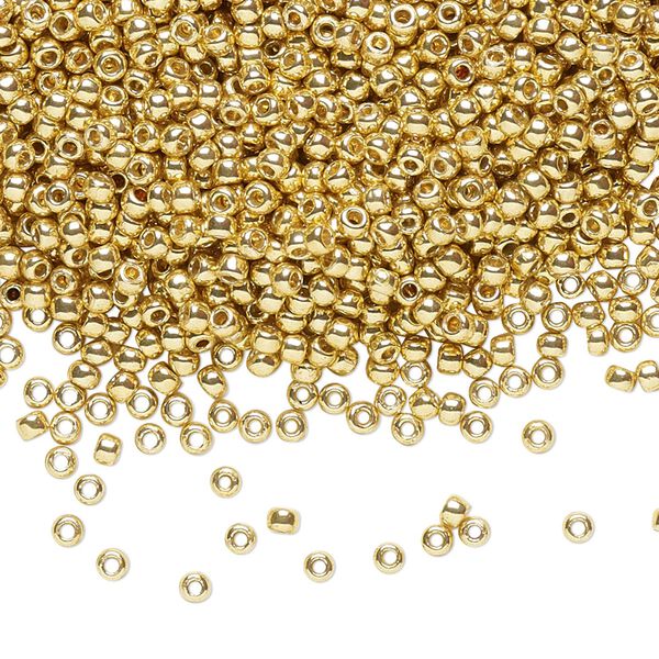 Seed bead, TOHO BEADS&reg;, glass, pkg/250g, #11 round, opaque galvanized PermaFinish starlight (TR-11-PF557). image number 0