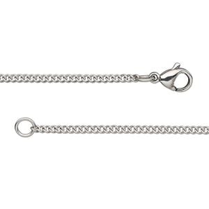 Chain, stainless steel, 1.7mm curb, 24 inches with lobster claw clasp. Sold individually.