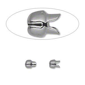 Crimp 1pkg10 gunmetal-plated "pewter", 6x5mm, Bulldog Crimp&trade;