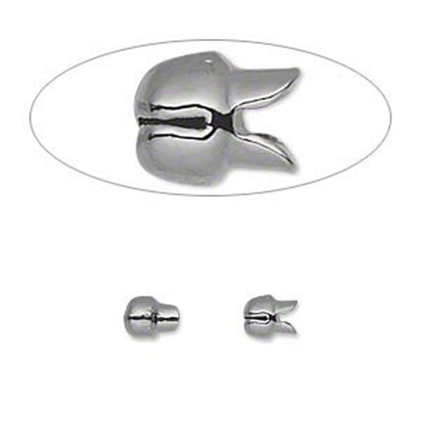Crimp 1pkg10 gunmetal-plated "pewter", 6x5mm, Bulldog Crimp&trade; image number 0