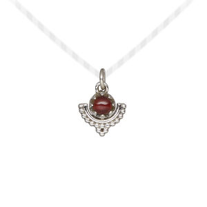 Drop 1pkg1, antiqued sterling silver and garnet (natural), 10x10mm beaded