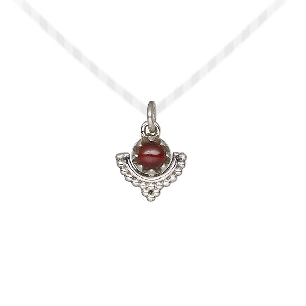 Drop 1pkg1, antiqued sterling silver and garnet (natural), 10x10mm beaded image number 0