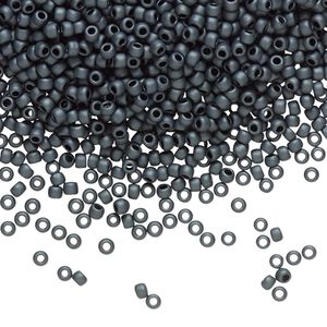 Seed bead, TOHO BEADS&reg;, glass, pkg/250g, #11 round, opaque matte grey (TR-11-611).