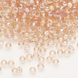 Seed bead, Dyna-Mites&trade;, glass, transparent rainbow cream soda, #6 round. Sold per 1/2 kilogram pkg.