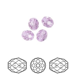 Bead 4pk violet, Crystal Passions&reg; 7x6mm olive briolette 5044