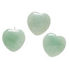 Green aventurine 1pkg3, half-drilled puffed heart bead natural, 19-21mm image number 1