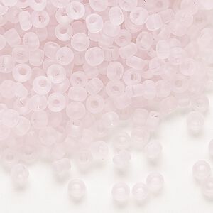Seed bead, Dyna-Mites&trade;, glass, transparent matte light pink, #6 round. Sold per 1/2 kilogram pkg.