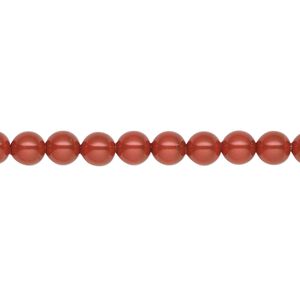 Pearl 500pk dark coral pearl, Swarovski&reg; 5mm round 5810