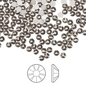 Flat back 1440pk black diamond foil back, Preciosa MAXIMA Czech crystal hotfix rhinestone 2.7-2.9mm chaton rose round SS10