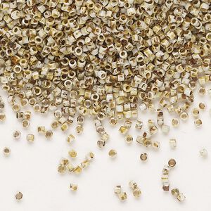 Seed bead, Delica&reg;, glass, pkg/250g, #11 round, opaque Picasso yellow (DB-2262).