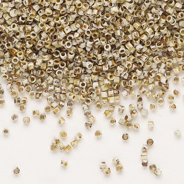 Seed bead, Delica&reg;, glass, pkg/250g, #11 round, opaque Picasso yellow (DB-2262). image number 0