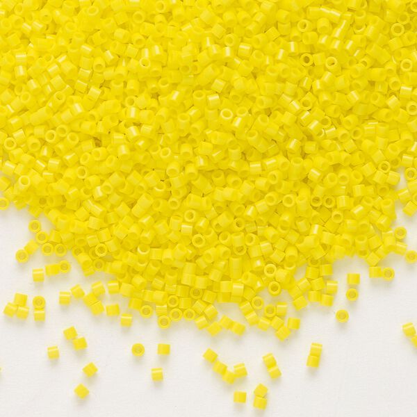 Seed bead, Delica&reg;, glass, pkg/250g, #15 round, opaque yellow (DBS-0721). image number 0