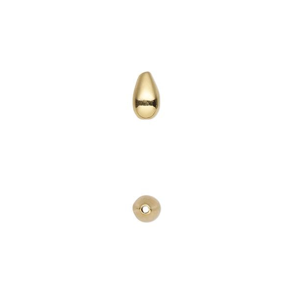 Bead 1pkg1 "vermeil" sterling silver, 7x4mm teardrop image number 0