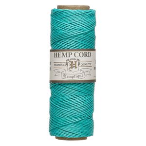 Cord, Hemptique&reg;, polished hemp, seafoam green, 0.5mm, 10-pound test. Sold per 205-foot spool.