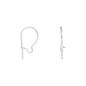 Ear wire kidney 1pkg10 sterling silver, 12mm lightweight, 24 gauge 5 pair