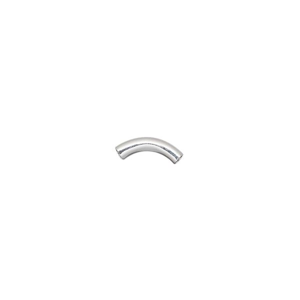 Bead 1pkg100 silver-plated, 10x2mm curved tube, brass image number 0
