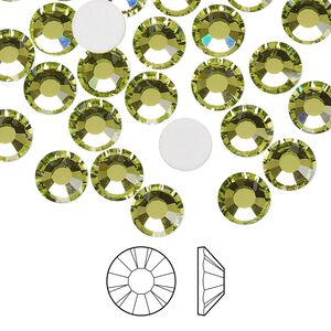Flat back 12pk limecicle foil back, Preciosa MAXIMA Czech crystal rhinestone 7.069-7.272mm chaton rose round SS34