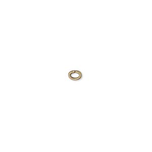 Jump ring 1pkg500 gold-plated, 4x3mm oval, 20 gauge / 2.5x1.5mm inside diameter / brass / antique