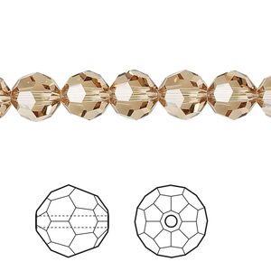 Bead 12pk light Colorado topaz, Crystal Passions&reg; 8mm round 5000