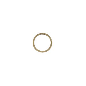 Jump ring 1pkg100 gold-plated, 10mm soldered closed round, 20 gauge / 8.3mm inside diameter / brass / antique