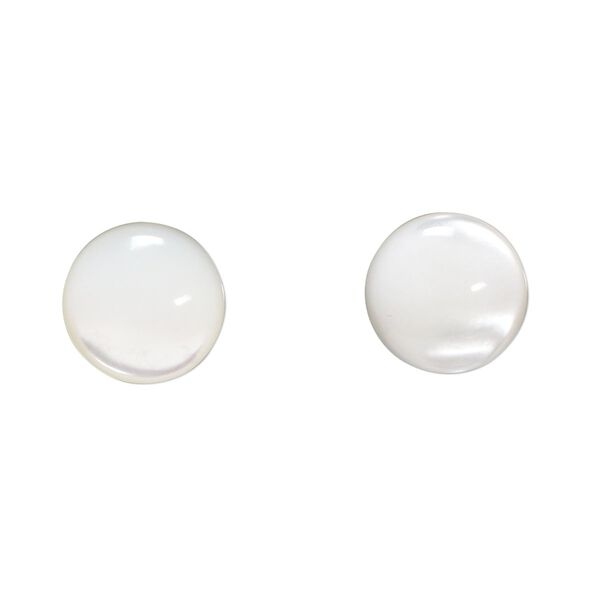 Cabochon, mother-of-pearl shell (bleached), white, 12mm calibrated round. Sold per pkg of 2. image number 0