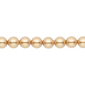 Pearl 50pk bright gold, Crystal Passions&reg; 6mm round 5810