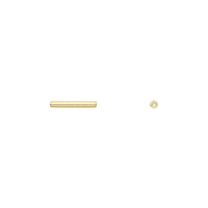 Bead 1pkg100 gold-plated, 10x1.5mm tube, brass