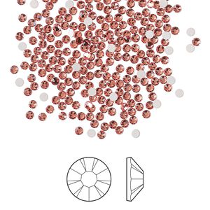 Flat back 144pk rose peach foil back, Preciosa MAXIMA Czech crystal rhinestone 1.7-1.9mm chaton rose round SS5