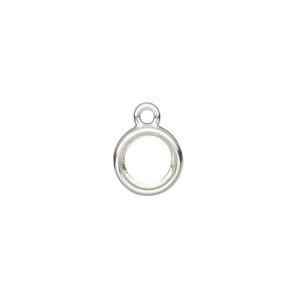 Drop, Almost Instant Jewelry&reg;, sterling silver, 10mm round with open back and SS39 rivoli setting. Sold individually.